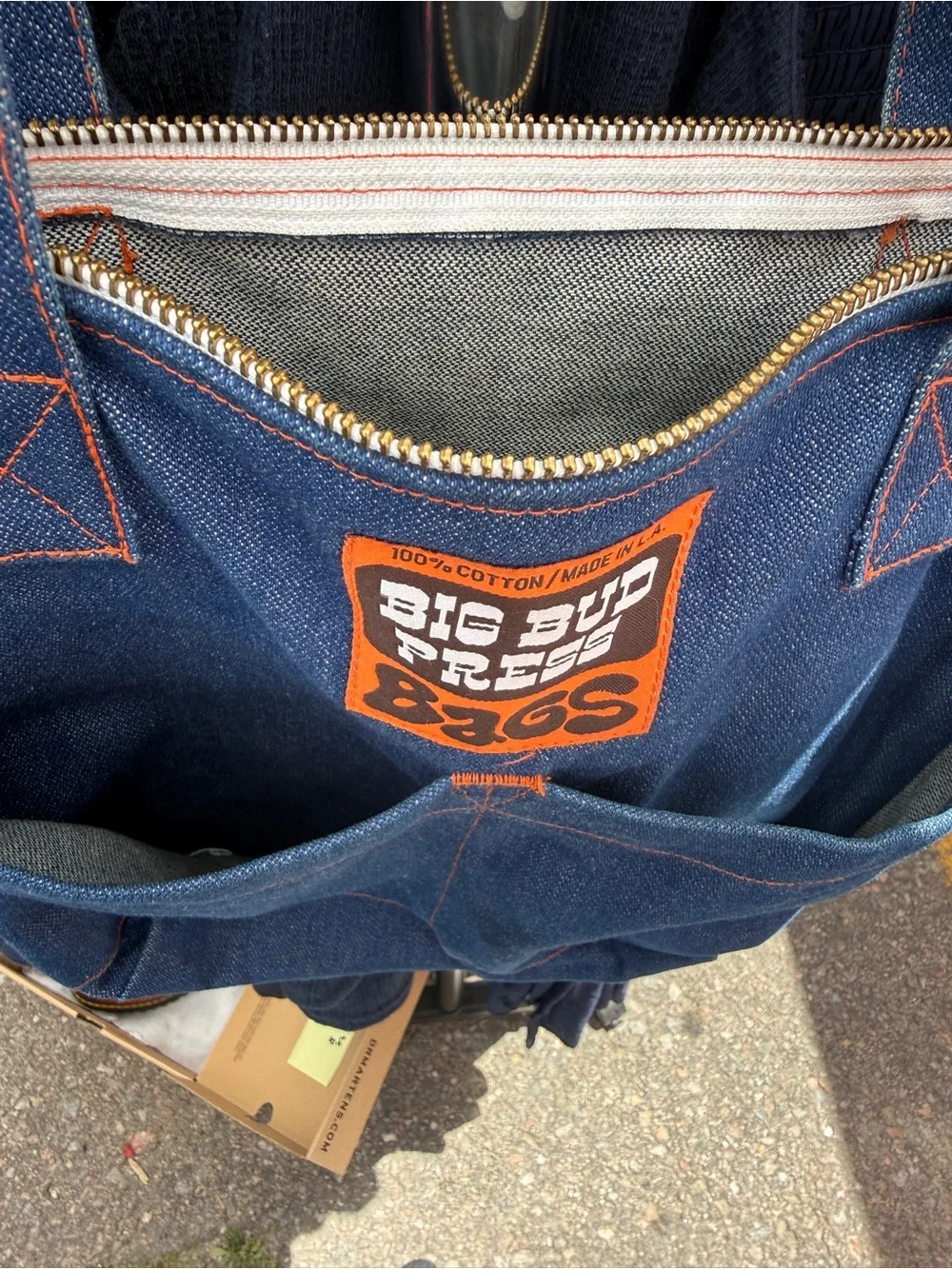 Denim Big Bud Press Tote - Picture 3 of 4